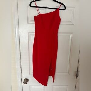 Princess Polly Vibrant Red One-Shoulder A-Line Mini Dress size 4